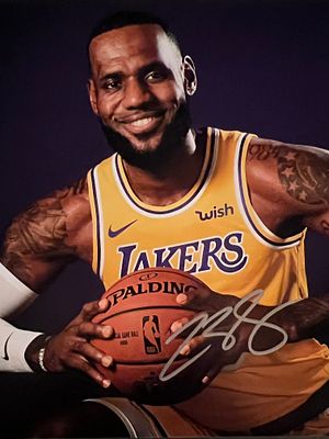 LA Lakers LeBron James signed photo. 8x10 inches. GFA Authenticated