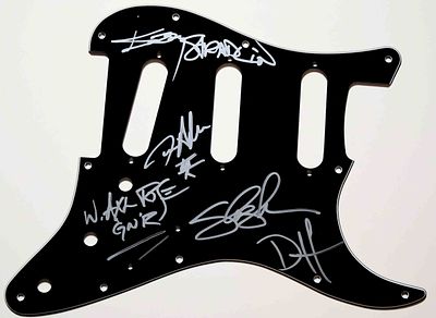 Guns N' Roses signed pickguard. Gun's N' Roses pickguard for a Fender Stratocaster Guitar. 