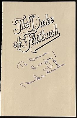 NY Dodgers Duke Snider Signed book page. Duke Snider Signed book page. 6x9 inches.