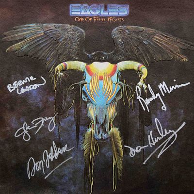 Eagles One Of These Nights signed album. Eagles One Of These Nights 1975 signed album 