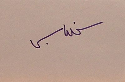 Top Gun Iceman Val Kilmer signature slip. Val Kilmer 4 in. by 6 in. signature slip