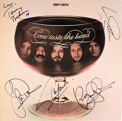 Deep Purple Come Taste The Band signed album. Deep Purple Come Taste The Band - 1975 signed 