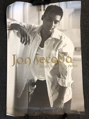 Jon Secada signed poster. 24x36 inches