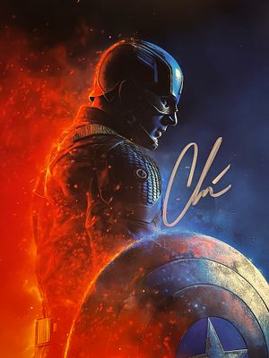 Captain America Chris Evans signed movie photo. 8x10 inches