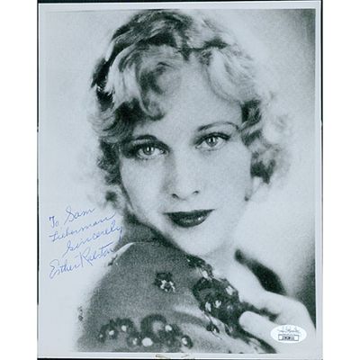To The Last Man Actress Esther Ralston signed photo. JSA Authenticated. Actress Esther Ralston 