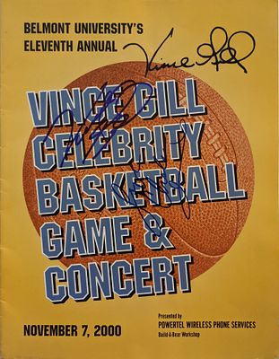 Pure Prairie League Vince Gill Signed Celebrity Basketball Game Program. Vince Gill Signed 