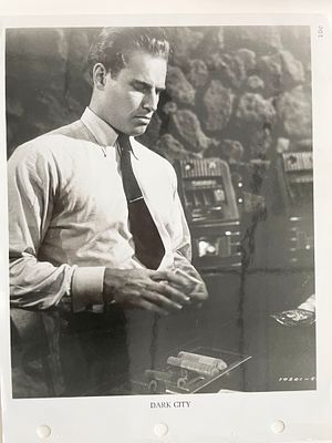 Dark City Charlton Heston unsigned movie photo. 8x10 inches