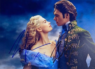 Cinderella Lily James and Richard Madden facsimile signed movie photo. 8x10 inches. This item 