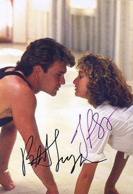 Dirty Dancing Patrick Swayze and Jennifer Grey facsimile signed movie photo. Dirty Dancing 