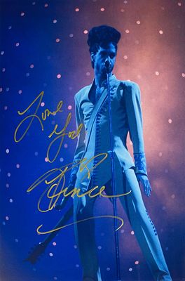Prince facsimile signed photo. 8x10 inches. This item is a reprint of an original autograph