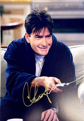 Two and a Half men Charlie Sheen facsimile signed photo. 8x10 inches. This item is a reprint of 