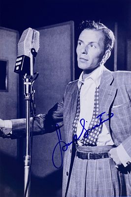 Frank Sinatra facsimile signed photo. 8x10 inches. This item is a reprint of an original autograph