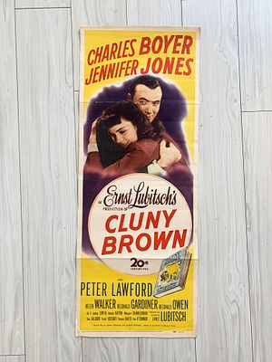 Cluny Brown original 1946 vintage insert movie poster. 14x36 inches