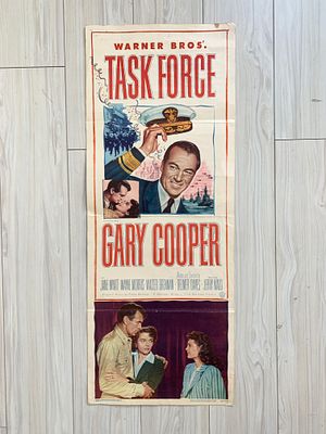 Task Force original 1949 vintage insert movie poster. 14x36 inches