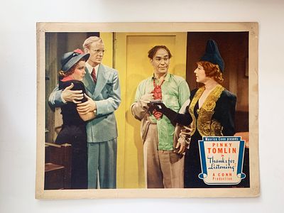 Thanks for Listening original 1937 vintage lobby card on heavy card stock. 11x14 inches