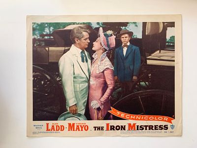 The Iron Mistress original 1952 vintage lobby card on heavy card stock. 11x14 inches