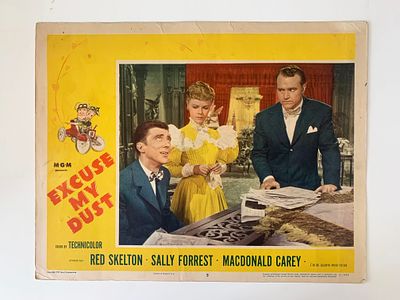 Excuse My Dust original 1951 vintage lobby card on heavy card stock. 11x14 inches