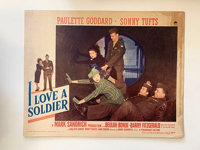 I Love a Soldier original 1944 vintage lobby card on heavy card stock. 11x14 inches