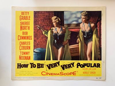 How to Be Very, Very Popular original 1955 vintage lobby card on heavy card stock. 11x14 inches