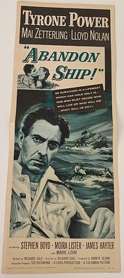 Abandon Ship vintage movie poster - 1957 - 14x36 inches
