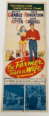 The Farmer Takes a Wife 1953 vintage movie poster. The Farmer Takes a Wife vintage movie poster 