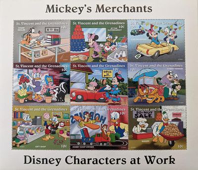 Mickey's Merchants Disney Characters at Work Stamp Set. Mickey's Merchants Disney Characters at 