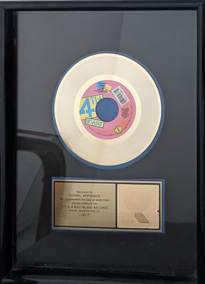 Dino I Like It RIAA Award - Presented To Michael Whitenack to Commemorate 500,000 Copies Sold - 