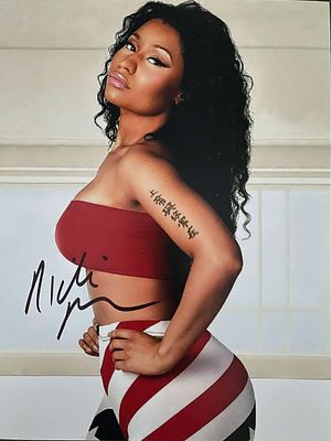Rapper Nicki Minaj signed photo. 8x10 inches