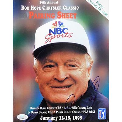 Oscar de la Hoya Signed 1998 Bob Hope Classic Pairing Sheet. Autographed pairing sheet: Oscar de 