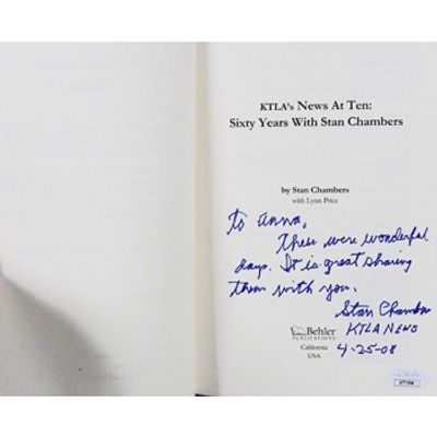 KTLA's News At 10 Stan Chambers Signed 1st Printing Book JSA Authentic. Signed collectible book 