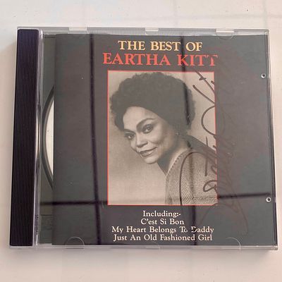 Eartha Kitt signed album. 5 x 5 inches.