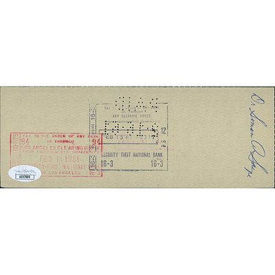 The Texan Rory Calhoun Signed Cancelled Check JSA Authenticated. Rory Calhoun Actor Signed 