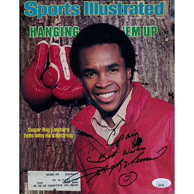 Sugar Ray Leonard Signed Sports Illustrated Magazine Page. Autographed magazine page: Sugar Ray 