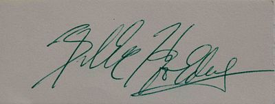Billie Holiday signed slip. 5 1/4 in. by 2 in. slip signed: Billie Holiday