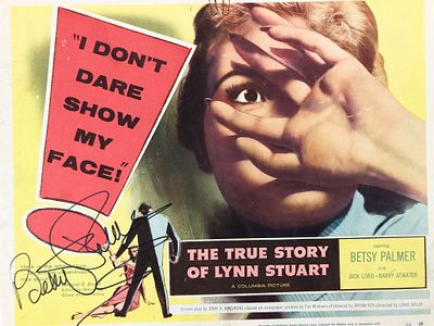 The True Story of Lynn Stuart signed lobby card autographed by Betsy Palmer. 11x14 inches