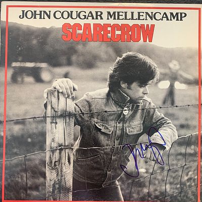 John Cougar Mellencamp Scarecrow Signed Album. John Cougar Mellencamp Scarecrow Album signed by: 