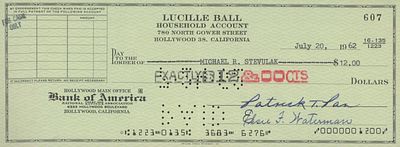 Lucille Ball Business check