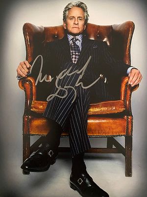 Wall Street Michael Douglas signed photo. Wall Street Michael Douglas signed movie photo. 8x10 inches
