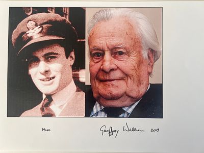 Fighter pilot Geoffrey Wellum signed photo. 12x9 inches