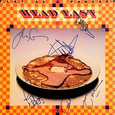 Head East signed Flat As A Pancake album. Head East's 1975 hit album "Flat As A Pancake" 