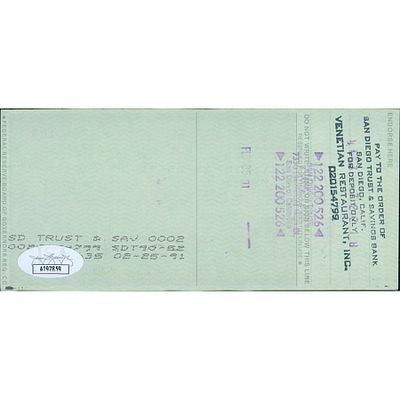 San Diego Chargers Ron Mix Signed Cancelled Check JSA Authenticated. Ron Mix San Diego Chargers 
