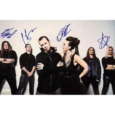Amaranthe Band Signed photo. JSA Authenticated. Amaranthe Band Signed Photo autographed by Elize 