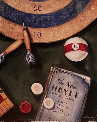 Darts Billiards Game Room Art Print. 8x10 inches.