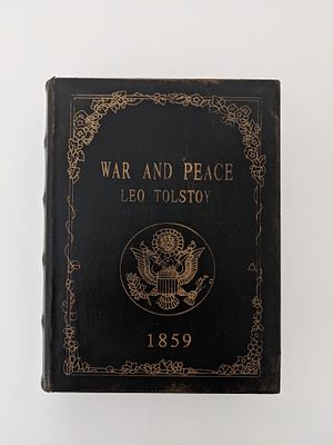 War and Peace hidden book safe. War and Peace binder book with cutout in middle of book. Great 