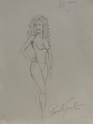 Randy Earl hand drawn sketch. 9x12 inches