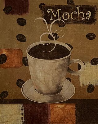 Mocha Cafe Art Print. 8x10 inches.