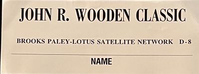 John Wooden Classic Press Assignment Card. Lotus Satellite Network. 4x11 inches.