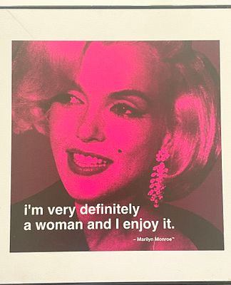 Marilyn Monroe poster. Marilyn Monroe Poster with Quotation: I'm Very Definitely a Woman and I 