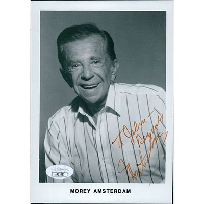The Dick Van Dyke Show Morey Amsterdam Signed 5x7.25 Glossy Photo JSA Authenticated. Signed 