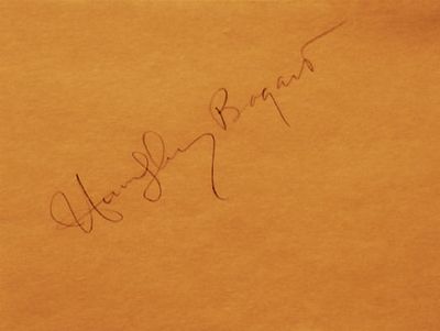 Casablanca Humphrey Bogart signature slip. Humphrey Bogart 5 1/4 in. by 4 in. signature slip
